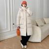 2025 Новая куртка-пуховик из хлопка, хлопковая одежда, женская, студенческая, зимняя, утолщенная, длинная, с капюшоном