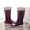 Высокие водонепроницаемые сапоги до середины голени, женские дождевые сапоги, весна/осень 2024, женские дождевые сапоги из ПВХ, rty678