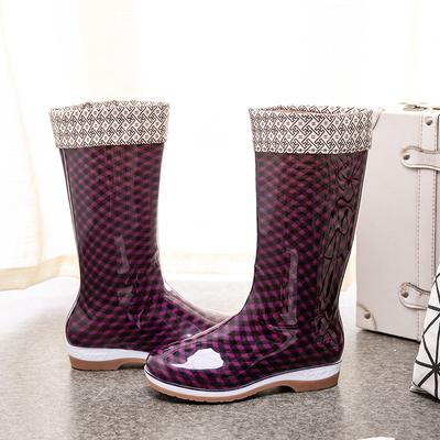 Высокие водонепроницаемые сапоги до середины голени, женские дождевые сапоги, весна/осень 2024, женские дождевые сапоги из ПВХ, rty678