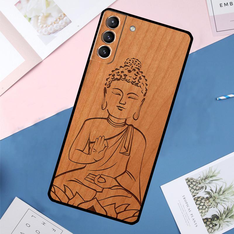 Деревянный чехол Будда Иисус Гваделупский для Samsung Galaxy S24 Ultra S21 S22 S23 S25 Ultra S9 S10 Plus S20 FE S25 FE Задняя крышка