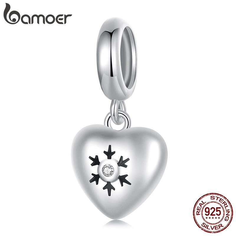 BAMOER 925 Стерлинговое Серебро Океанский Мир&Стоппер Шарм Звезда Сердце Снежинка Подвеска подходит для Оригинального Браслета DIY Шарм