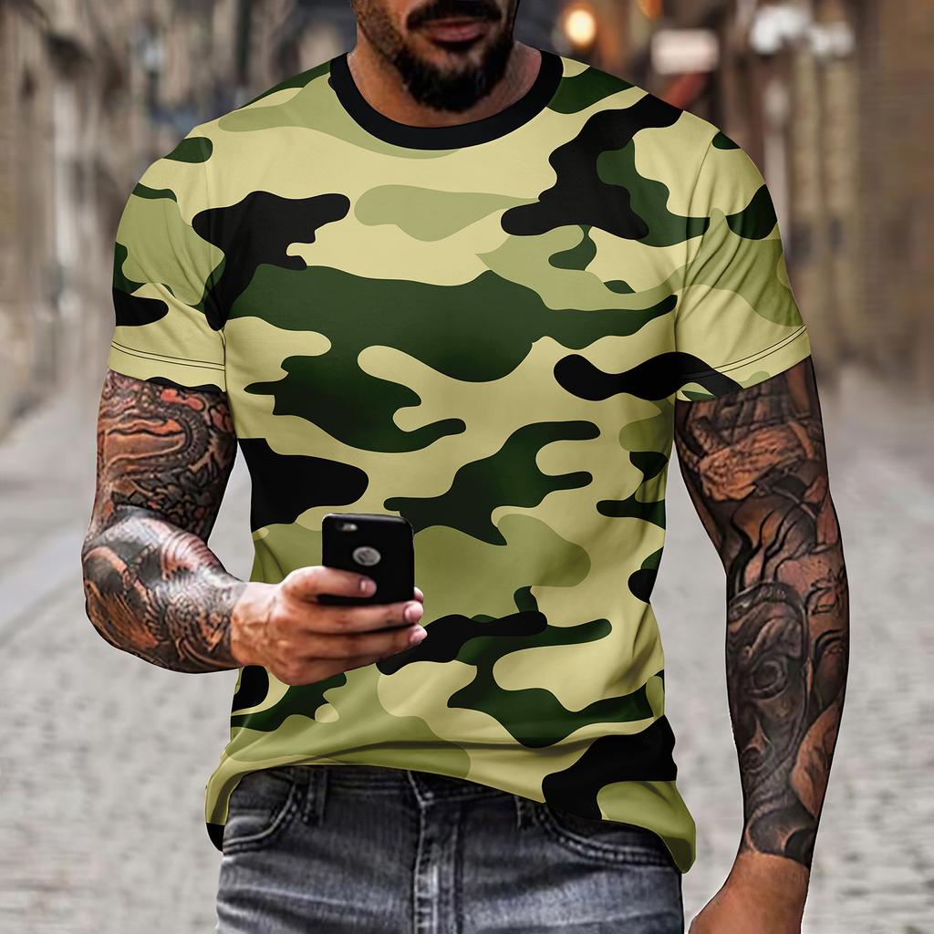 Мужская футболка с короткими рукавами и камуфляжным рисунком, боевая одежда для диких людей, на суше и в воздухе, полнофункциональная боевая одежда
