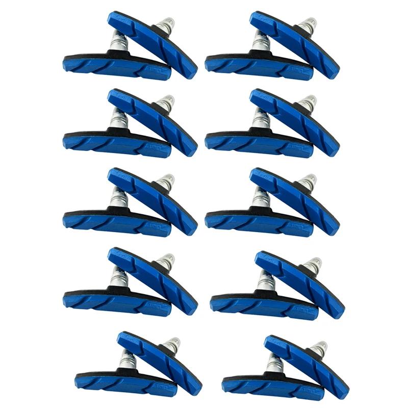 1/2/4/6/10 пар бесшумных тормозных колодок для шоссейных велосипедов MTB, держатель тормозных колодок V-Brake для велосипедов, резиновые колодки, прочные аксессуары для велосипедистов