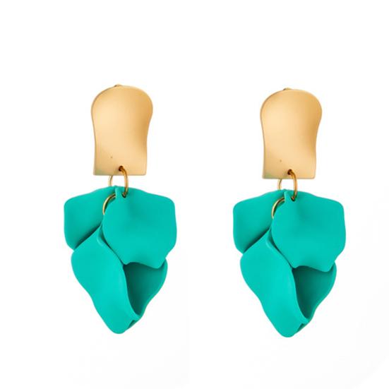 Stylish Drop Earrings Geometric Decoration Accessory Fashion Women Flower Petal Dangle