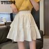 Женская летняя милая однотонная полуюбка шикарная эластичная талия с деревянным краем уха очень сказочный темперамент трапециевидная короткая юбка