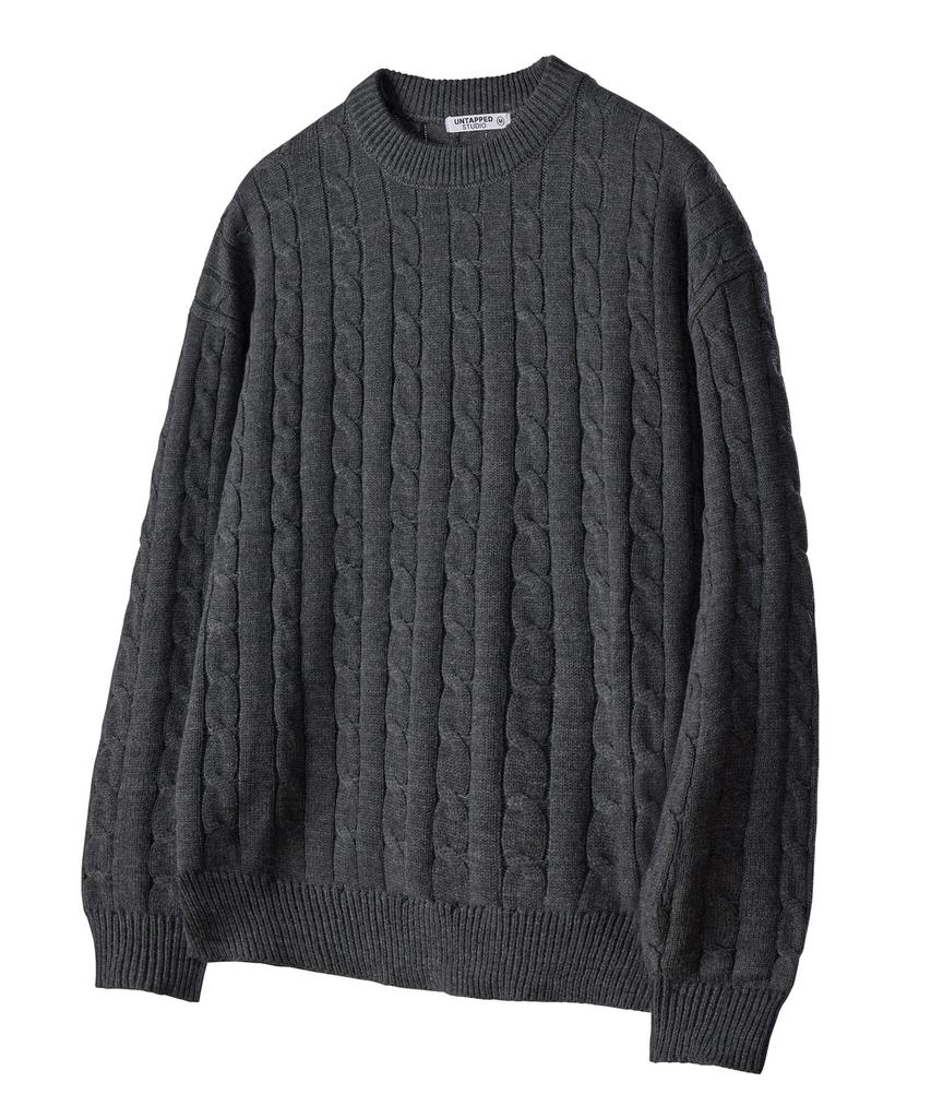 UNTAPPED STUDIO [2Pack] Oversized Cable Round Knit 5 Colors (Type B)