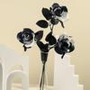 Black White Halloween Artificial Rose Flowers Soft Silk Real Touch Faux Flowers Gothic Exquisite Simulation Flowers