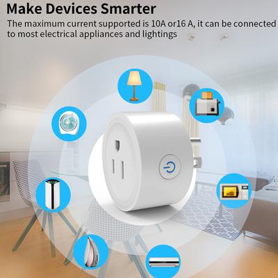10A умная розетка Wi-Fi, американская вилка, телефонное приложение, дистанционное голосовое управление, 100-240 В, беспроводной таймер, переключатель, розетка для Alexa Google Home Auto