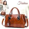 Oil Wax Leather Bag New Boston Women's Bag Shoulder Bag Women's Fashion Soft Leather Big Bag