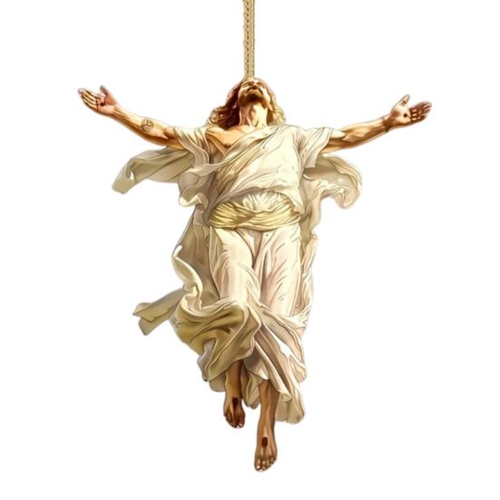 2D Акриловое украшение Иисус Христос Подвесной декор на зеркало заднего вида автомобиля Религиозный подарок для христиан Ретро Аксессуары для веры