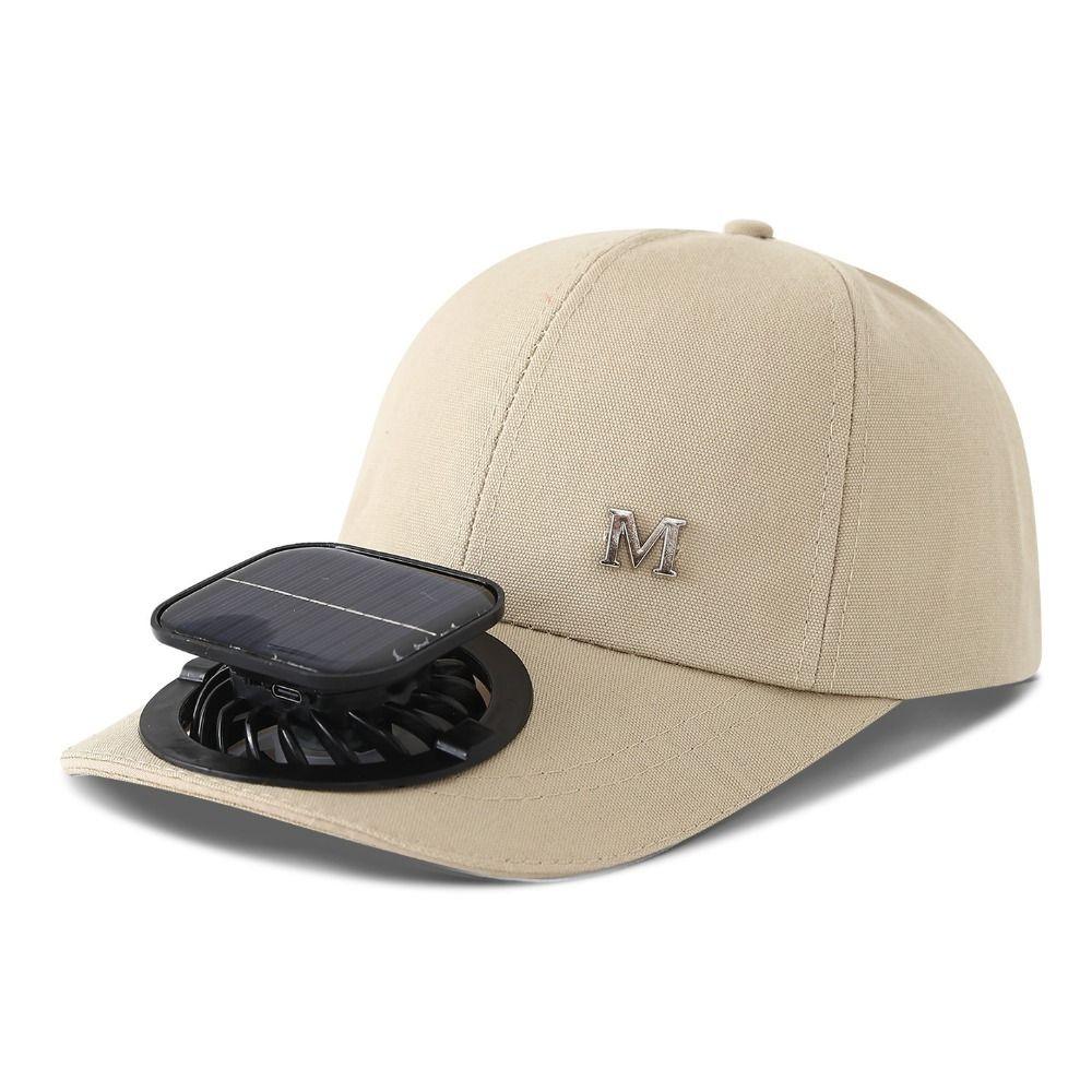 Letter Sunshade Duckbill Cap Breathable Fan Cooling Baseball Cap for 3.7V600mAh Summer