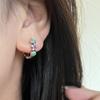 Drop Oil Enamel Color Flower Ear Buckle Women's Earrings Earrings Ins Style Niche Design Simple and Sweet