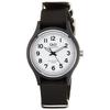 Q&Q Watch Cue and Cue Analog Solar 10 ATM Water Resistant Nylon Belt E05A-002VK Women's Black