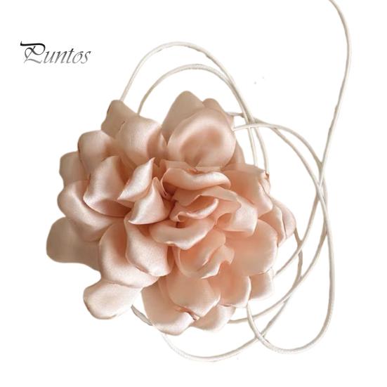 Женское колье-колье в стиле ретро с цветком, однотонное элегантное ожерелье на шнуровке с регулируемым воротником на бретельках, товары для вечеринок