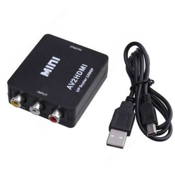 WY08482-Mini AV2HDMI Convertisseur Vidéo Adaptateur HD 720-1080p UP Scaler