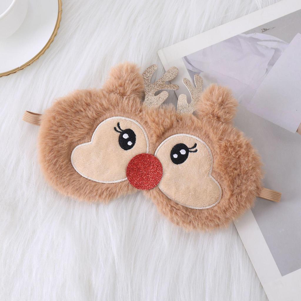 Очаровательная плюшевая маска для сна с ушками единорога из кроличьего меха