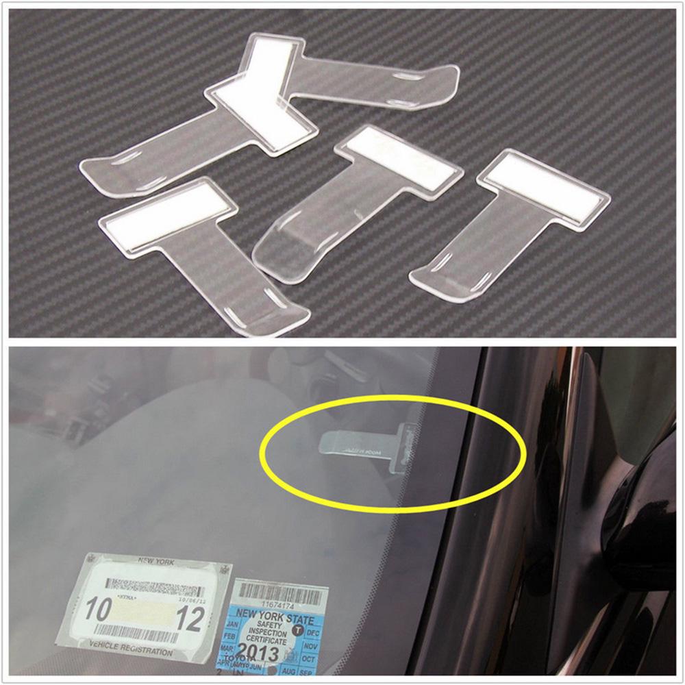 5 Pieces Transparent Car Parking Ticket Holder Clip Plastic Timing Ticket Holder Car Windshield Windscreen Tickets