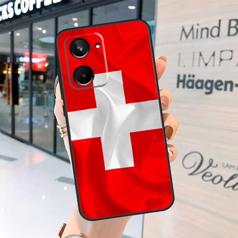 Швейцария Швейцарский флаг Чехол для Realme 15 13 12 10 11 14 Pro Plus GT6 GT7 C15 C35 C53 C55 C61 C63 C65 C67 C71 C75