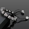 Handmade Charm Man Bracelet Skull Beads Wrist Bands Bracelets for Men Punk Gothic Stainless Steel Men's Jewelry Accessories