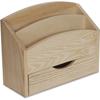 Organisateur - Creative Deco - 2 Compartiments - Tiroir - Bois Naturel - 25 X 10 X 20,5 Cm