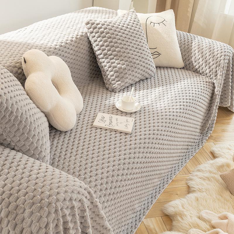 "Universal Anti-Scratch Plush Sofa Cover Blanket"