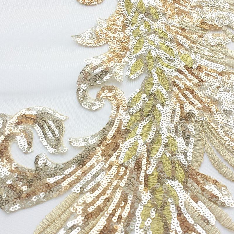 Вышитые нашивки Швейные аксессуары Перья Пайетки Кружево Рукоделие Хвост Феникса Сделай сам Пайетки Нашивки