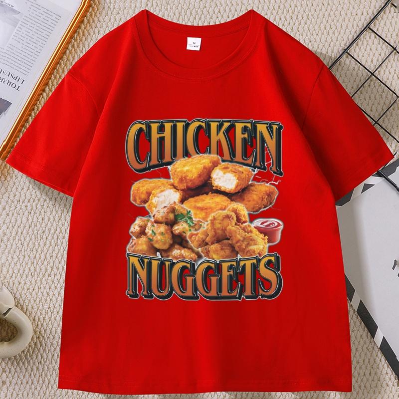 Chicken Nugget Vintage Graphic Women TShirt Funny Nuggets Meme T Shirt Retro Comfortable 90s Graphic Trendy Tee Streetwear Tops