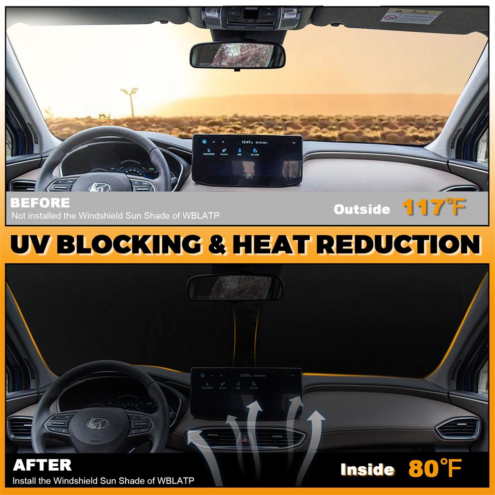 Для Hyundai Santa Fe 2019 2020 2025 2025 2025 Автомобильный солнцезащитный экран на лобовое стекло Светоотражающий УФ-защитный чехол Козырек Защита Аксессуары