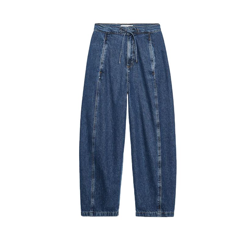 Zipper Denim Short Jacket 6147064 Cotton Tied High Waist All-Matching Jeans 6147065