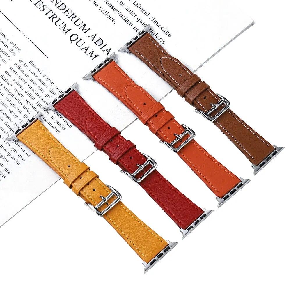 Кожаный ремешок для Apple, ремешок для часов 44 мм, 45 мм, 49 мм, 41 мм, 40 мм, аксессуар, браслет Correa, браслет iWatch series 5, 6 SE, 7, 8 ultra