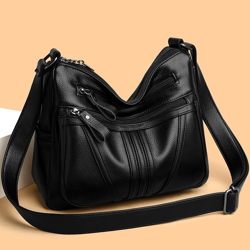 Middle-aged Bag Soft Leather Multi-layer Large Capacity Mother Bag Fashion All-in-one Crossbody Bag