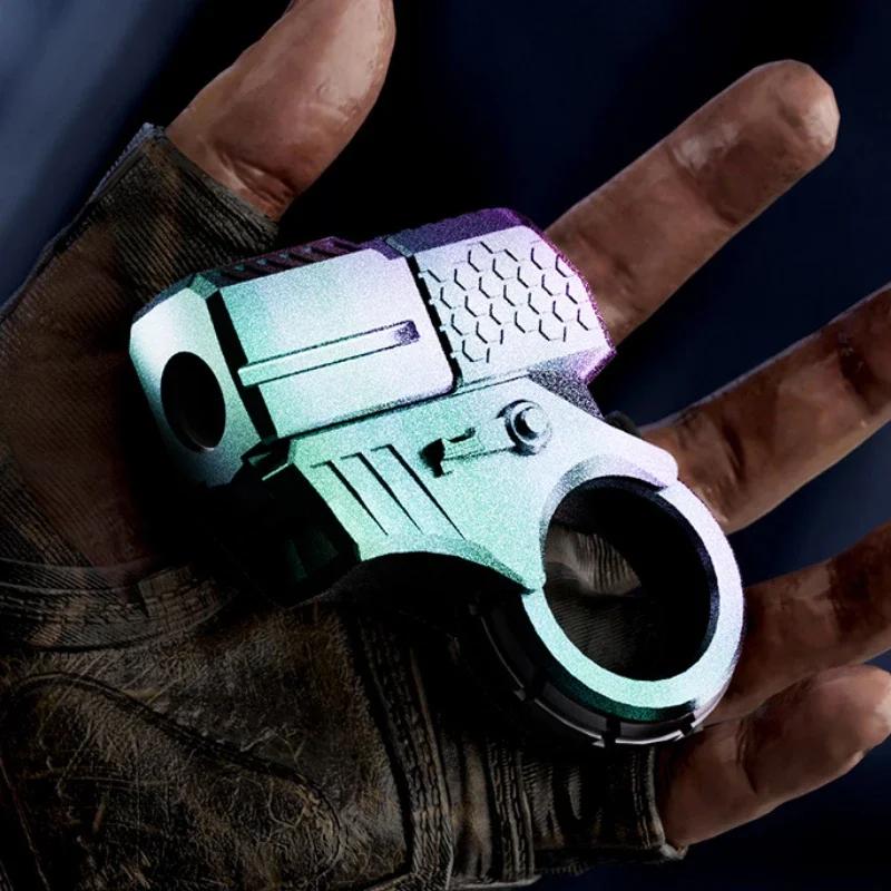 Игрушечный пистолет, кольцо для снятия стресса EDC Mini Metal Agent Gold Finger Throwing Shell, поддельный пистолет для взрослых мальчиков, гироскоп, спиннер