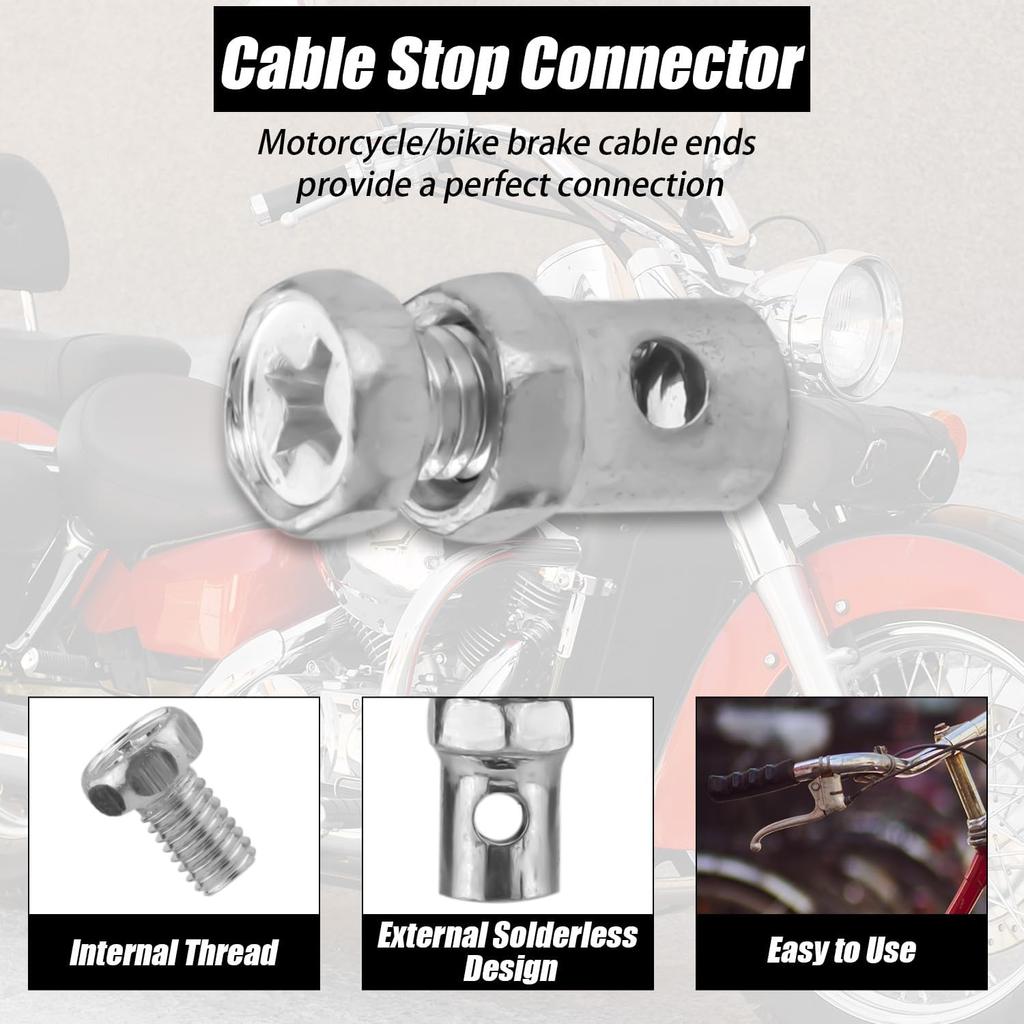 20 шт. Универсальные концы тросиков сцепления, тормоза, газа 1/8", Стопоры тросика газа для картинга, Набор для ремонта, Обжимные концы тормозного тросика для велосипеда