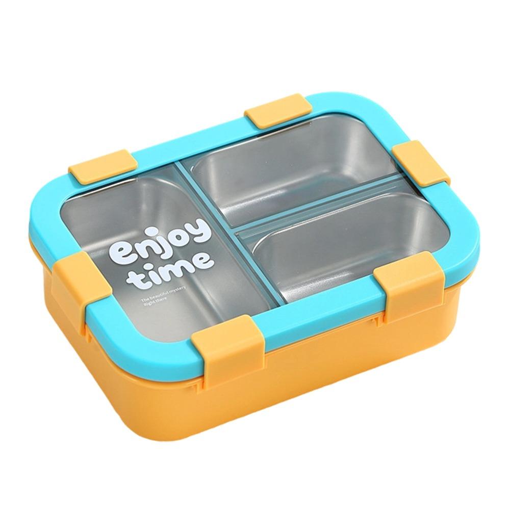 304 Stainless Steel Thermal Lunch Box 3 Compartments Bento Lunch Box  School Use