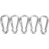 5pcs 120mm Locking Carabiner Clip Heavy Duty Spring Snap Hook with Nut Lock Buckle for Camping