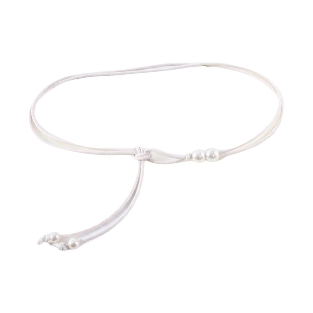 Тонкая веревочная цепочка на талию с бусинами, тонкий ремень, модный кожаный пояс для курток