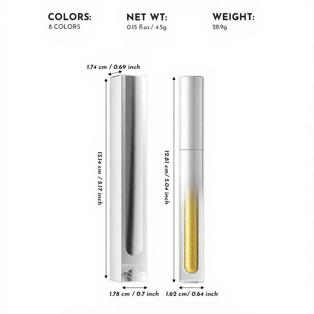 Women's 2-in-1 Pearlescent Glitter Lip Gloss and Liquid Eyeshadow Set | Long Lasting Waterproof Shimmer Makeup for Lips and Eyes