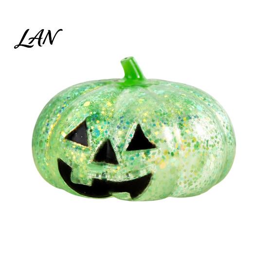 Classroom Stress Toy 1/2/3Pcs Halloween Pumpkin Relief Toy, Creepy Head Squeeze Decompression Glitter Ball for Kids Adults, Party Favors