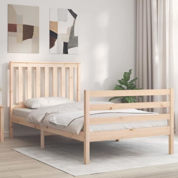 VidaXL Bed Frames and Headboards 100x200 Cm Solid Wood 3194236
