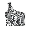 Sexy One Shoulder Zebra Striped Print Crop Top Women Casual Y2K Sleeveless Backless Beach Tank Top Summer Fashion Streetwear Slim Clothes