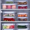 Sealed Rectangular Refrigerator Storage Box With Lid Plastic Crisper Microwave-Heated Lunch Box With Lid