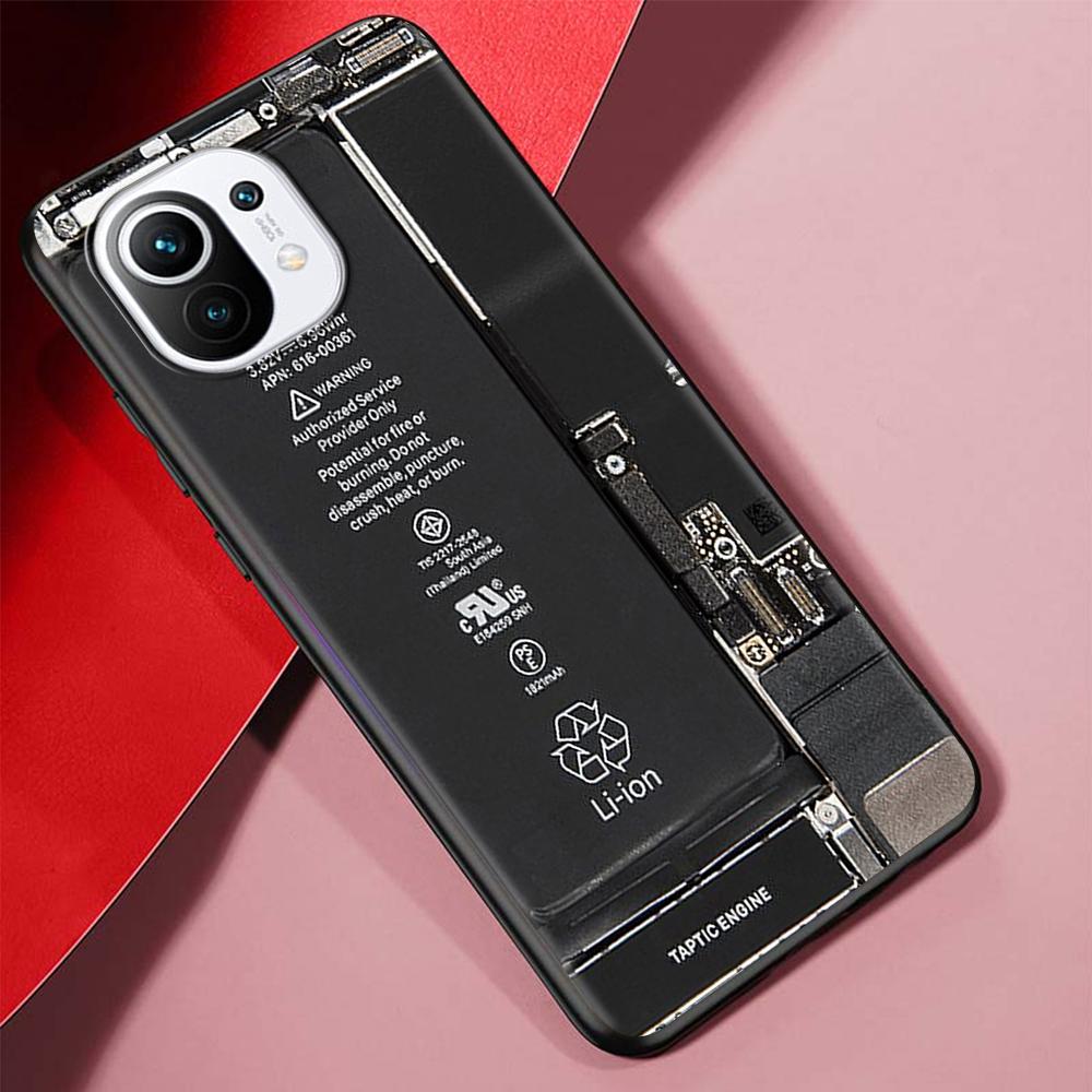 Чехол для материнской платы для Xiaomi Mi 11 Ultra 11T 12 10T 9T Pro 12X Note 10 9 8 Lite A3 CC9E 10S, черный мягкий чехол для телефона