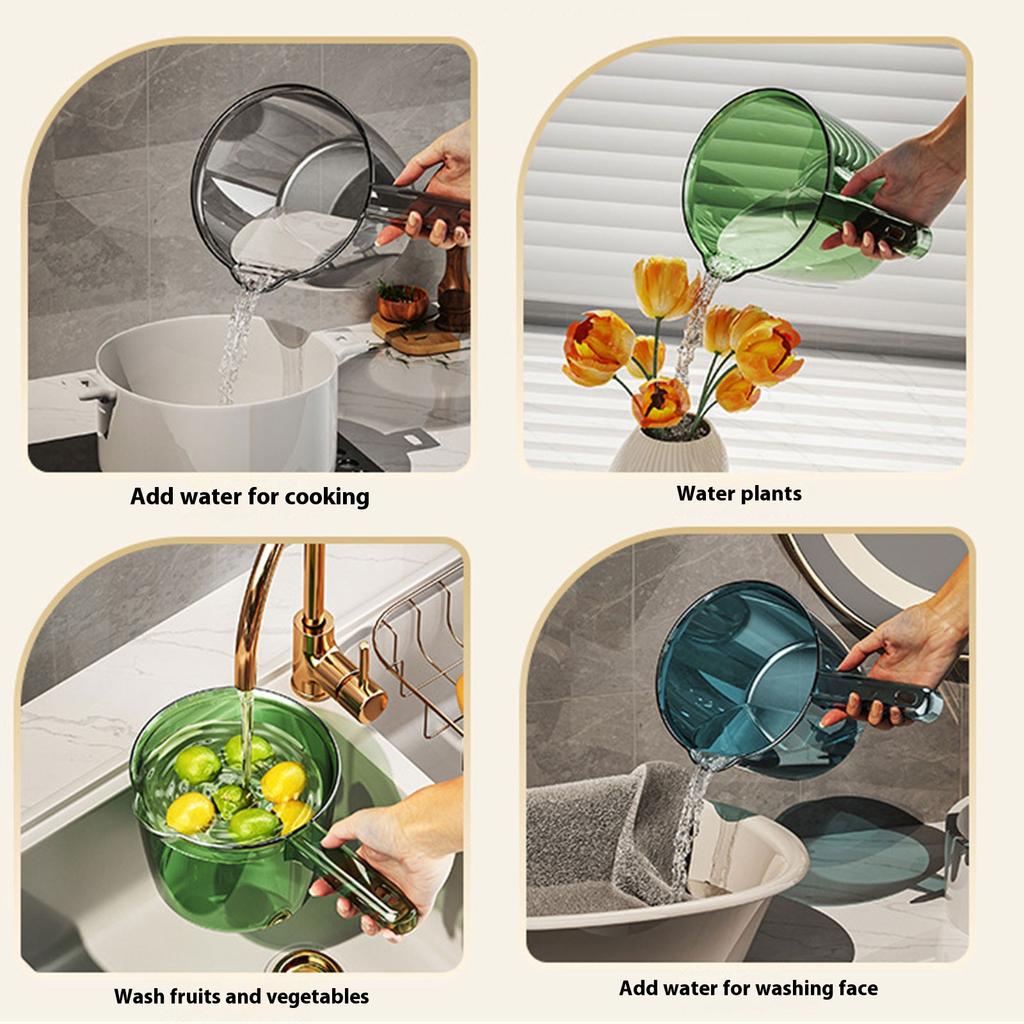 Прозрачный кухонный ковш для воды большой вместимости с эргономичной ручкой из ПП, прозрачный половник для воды, кружка для купания