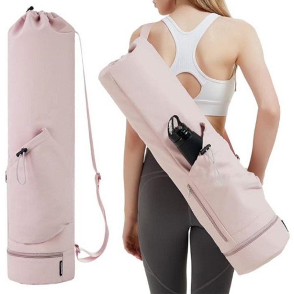 Full-Zip Canvas Exercise Yoga Mat Bag Waterproof Pilates Mat Backpack Yoga Mat Holder Women