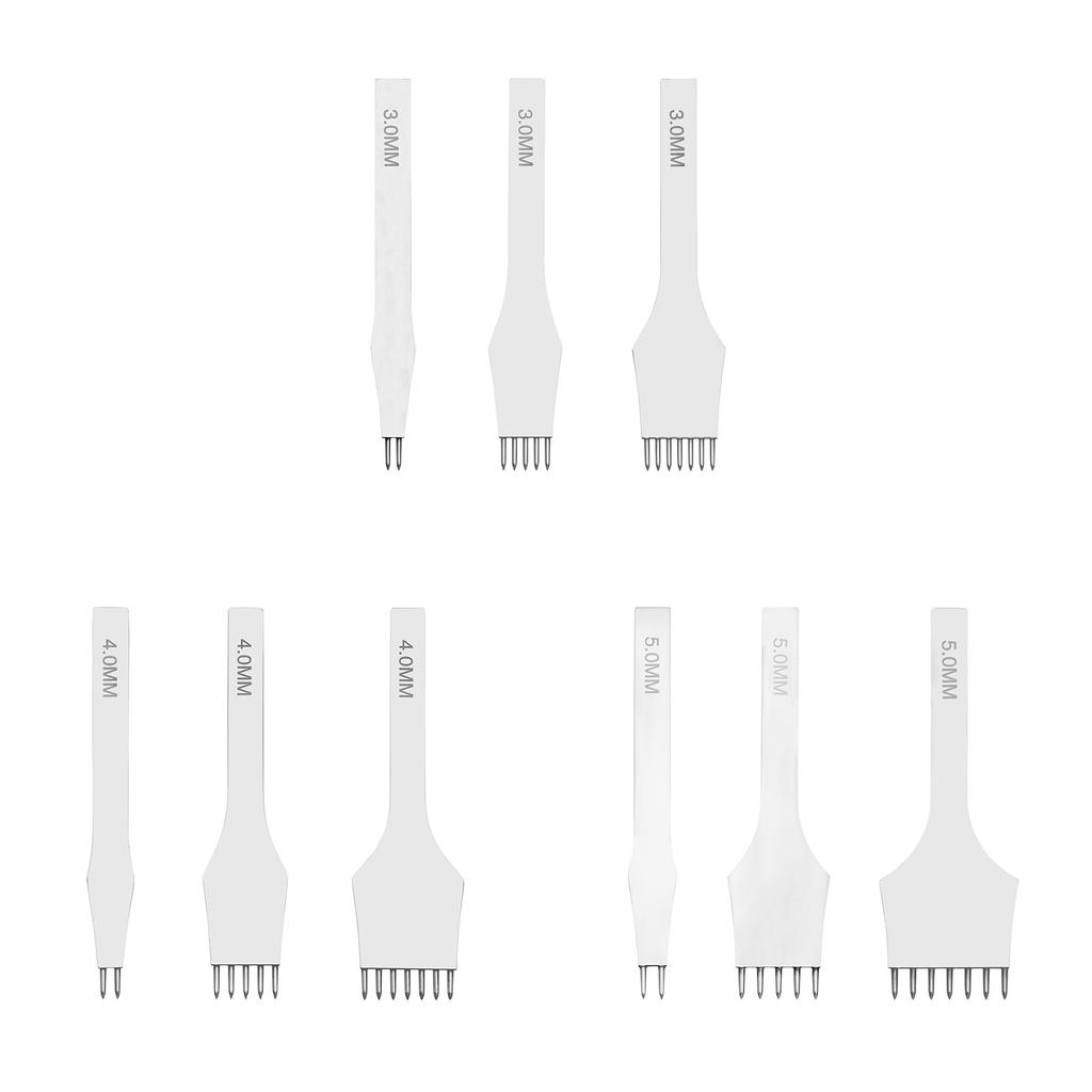 Инструмент для дырокола для кожевенного ремесла, набор зубцов для дырокола и шнуровки, инструмент для кожевенного ремесла, 2/5/7 зубцов, 3 мм, 4 мм, 5 мм