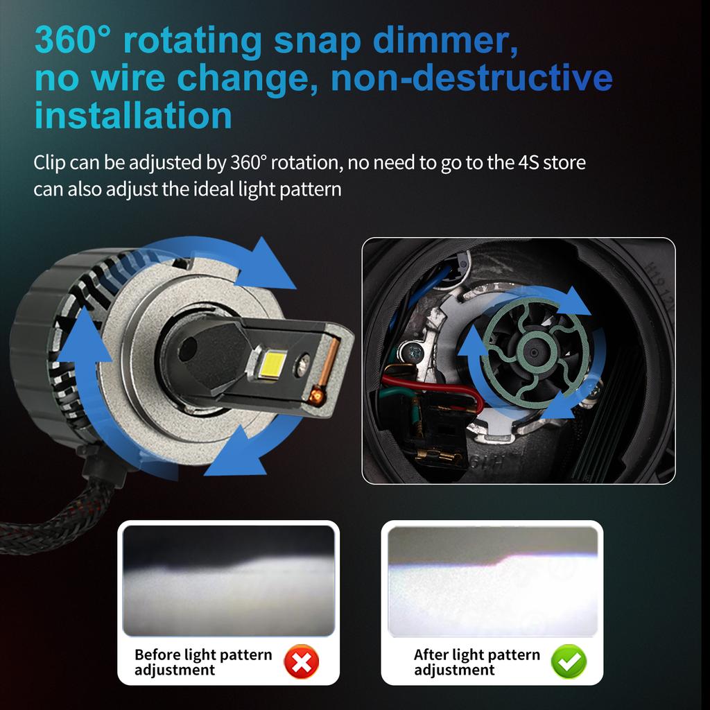 2Pcs H1 H4 H7 LED Canbus H8 H11 9005 HB3 9006 HB4 9012 Hir2 H3 CSP Diode Turbo Led Headlight Bulbs Kit 120W 60000LM 12V 24V 6500K Auto Headlamp