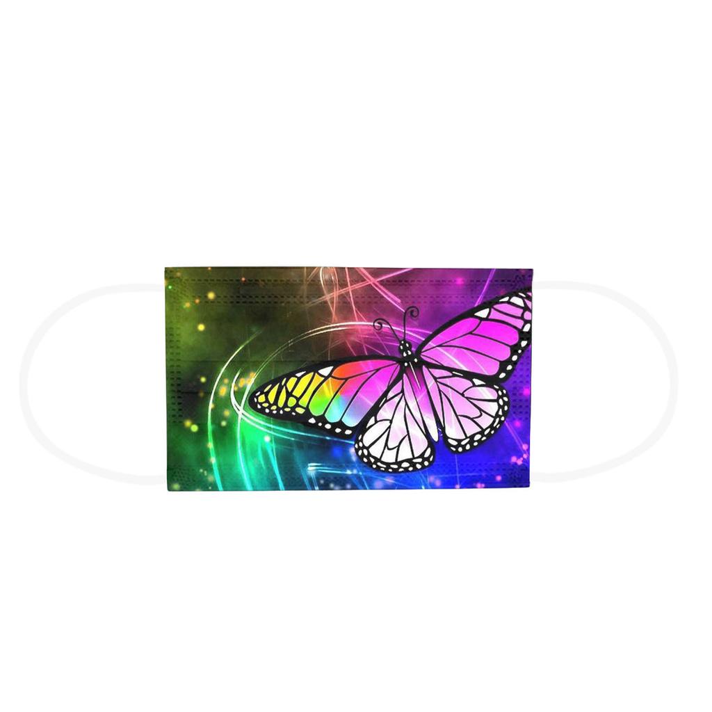 10 шт. Взрослая маска с принтом бабочек Одноразовая защитная для лица