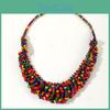 Colored Wooden Creative Bead Woven Necklace Neck Accessories For Holiday Gift