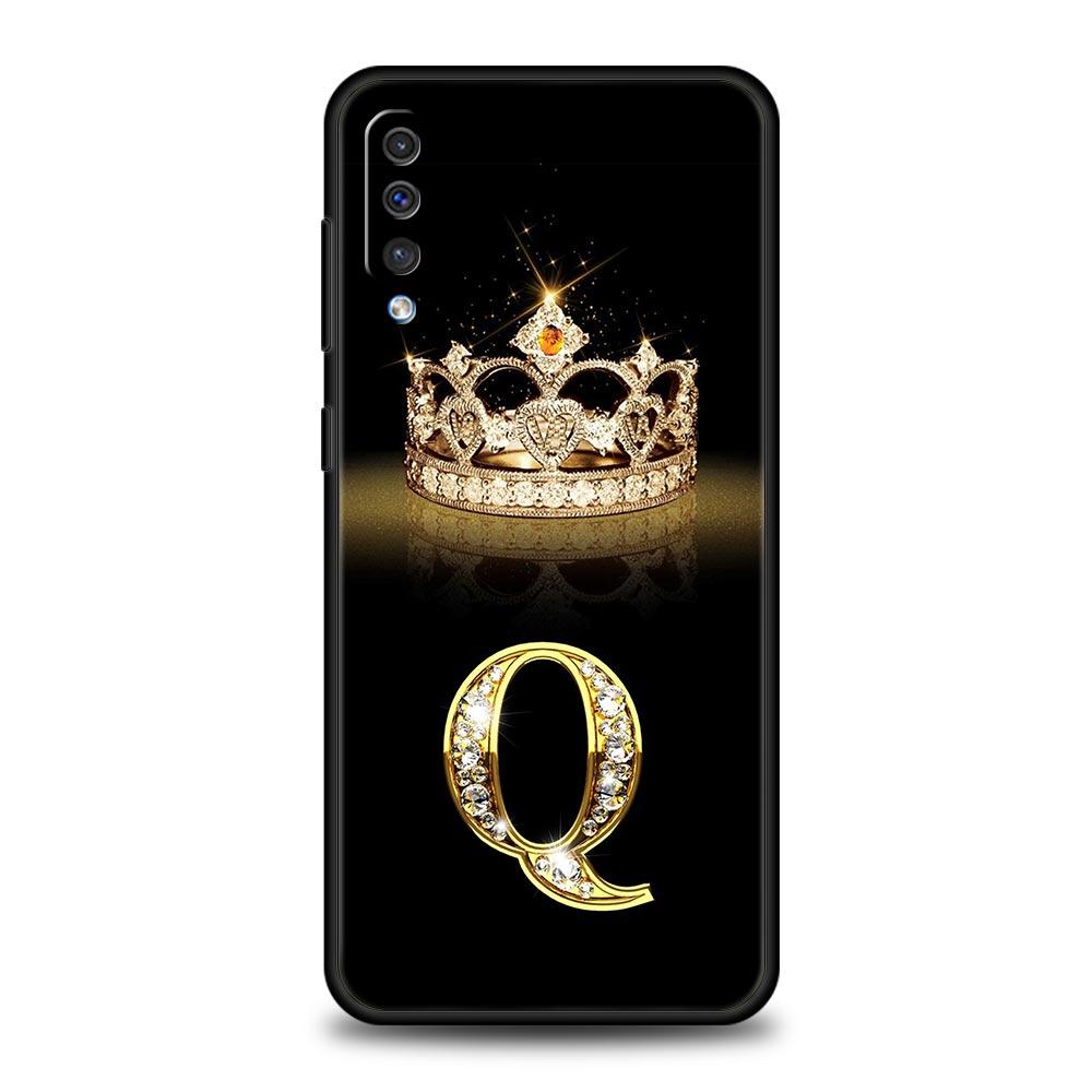 Чехол для телефона с бриллиантовой короной и буквой A для Samsung Galaxy A12 A32 A50 A70 A20E A20S A10 A10S A22 A30 A40 A42 A52 5G A02S A04s