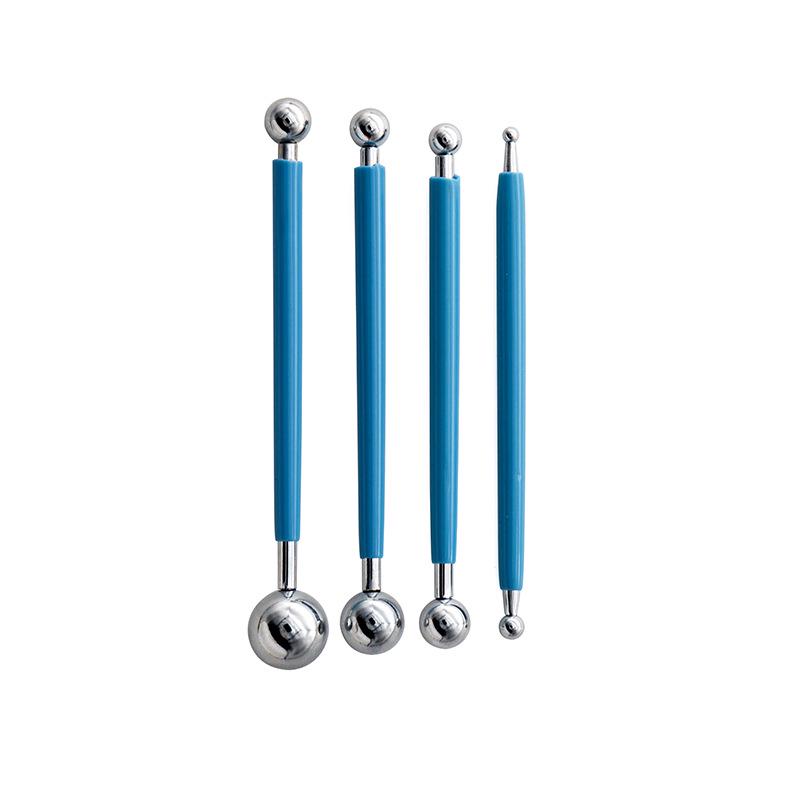 Набор из 4 инструментов для лепки из глины: Точечная ручка и палочка для эмбоссинга